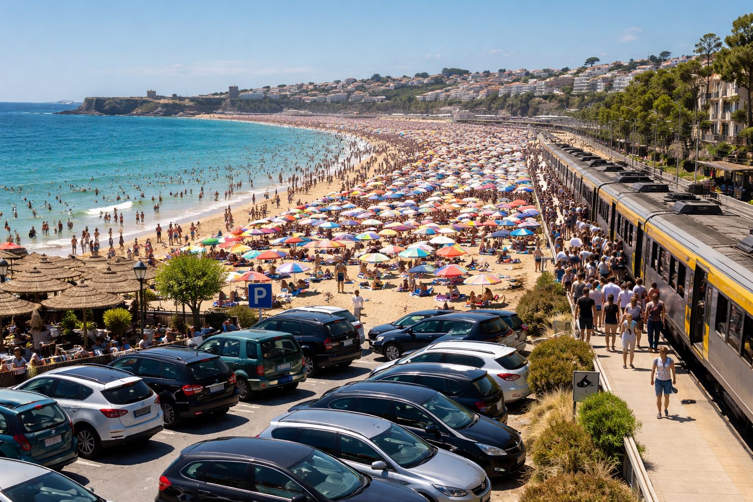 Peak Tourist Seasons - beach lisbon portugal