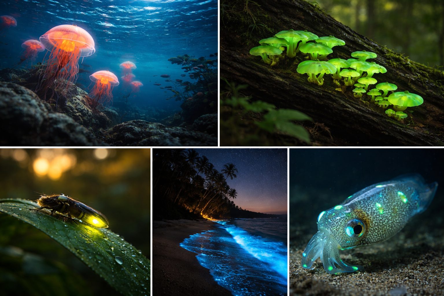 Types of Bioluminescent Organisms - best places to see bioluminescence
