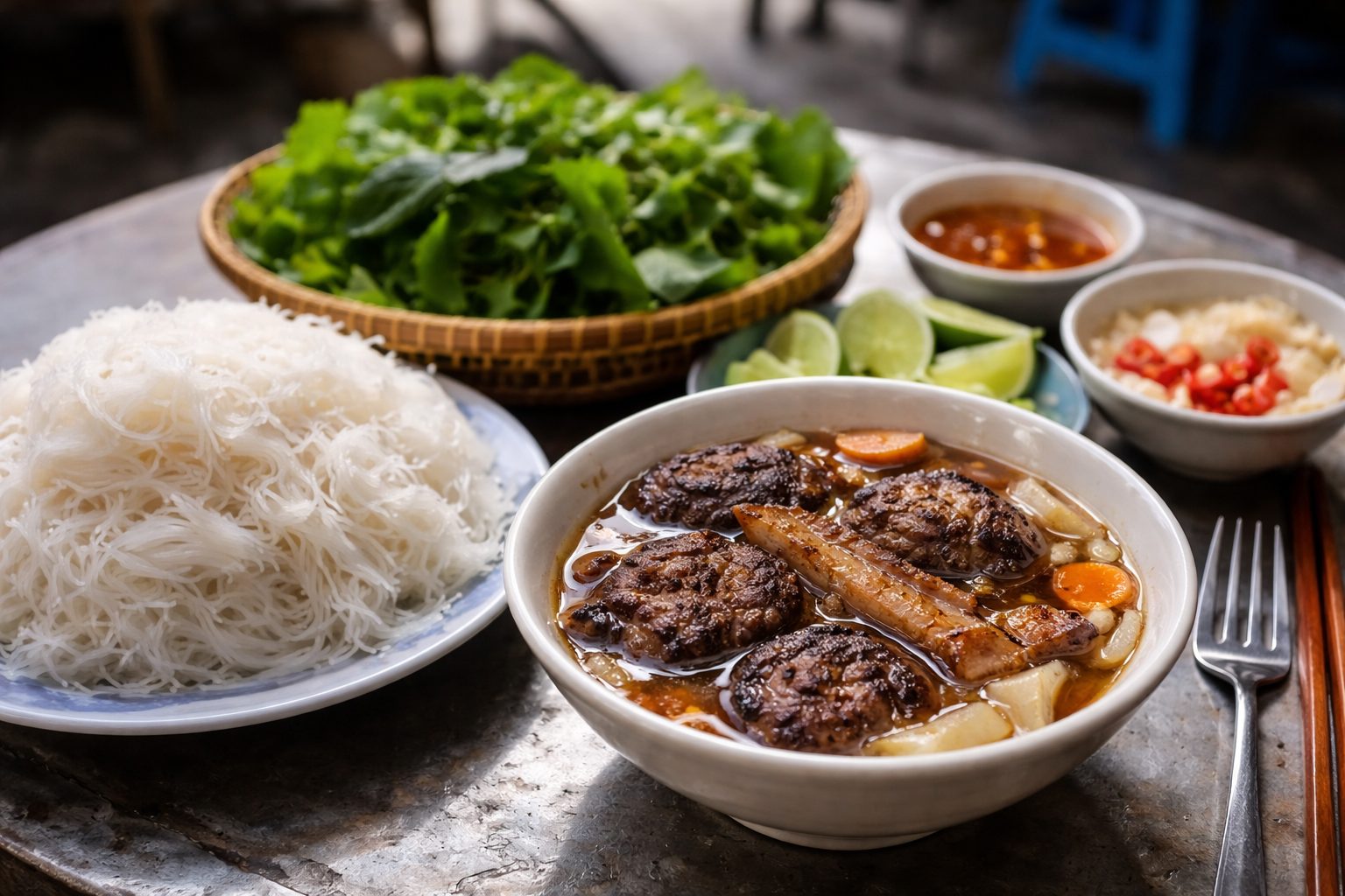Bun Cha: Grilled Pork with Noodles – best vietnam food