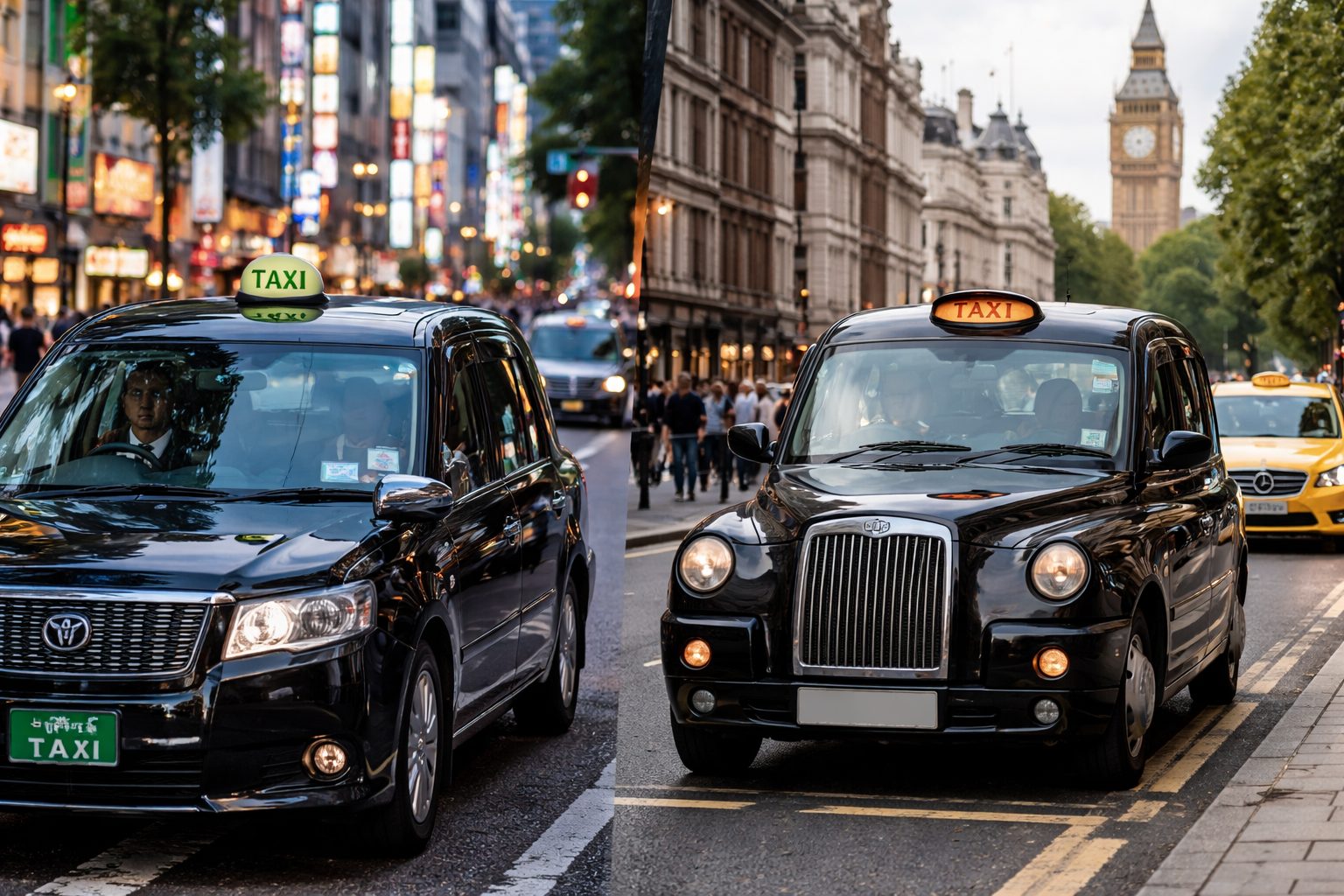 Japanese Taxi vs. European Taxi Services - japanese taxi